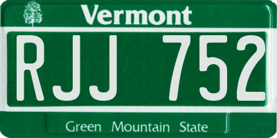VT license plate RJJ752