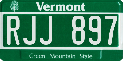 VT license plate RJJ897