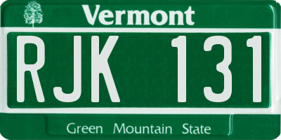 VT license plate RJK131