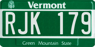 VT license plate RJK179