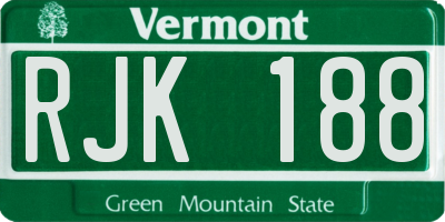 VT license plate RJK188