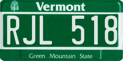 VT license plate RJL518