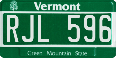 VT license plate RJL596