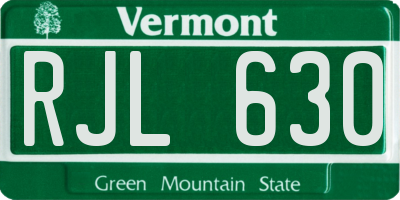 VT license plate RJL630