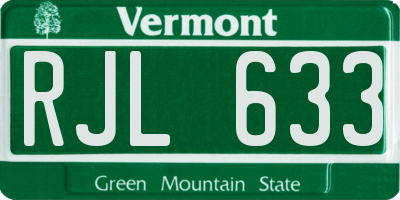 VT license plate RJL633