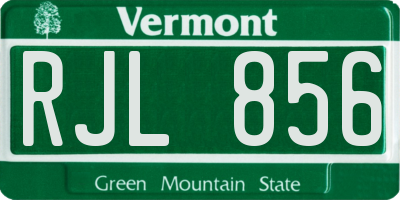 VT license plate RJL856