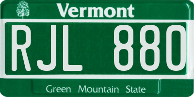 VT license plate RJL880