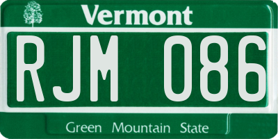 VT license plate RJM086