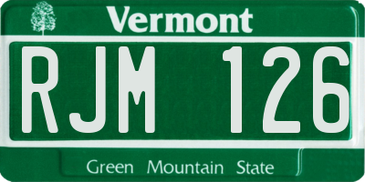 VT license plate RJM126