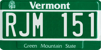 VT license plate RJM151