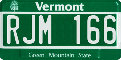 VT license plate RJM166