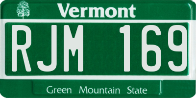 VT license plate RJM169