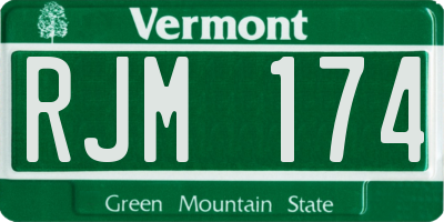VT license plate RJM174