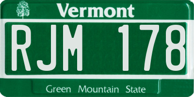 VT license plate RJM178
