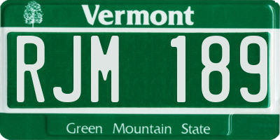 VT license plate RJM189