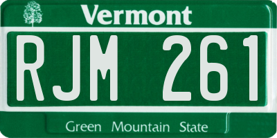 VT license plate RJM261
