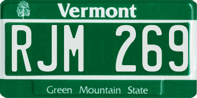 VT license plate RJM269