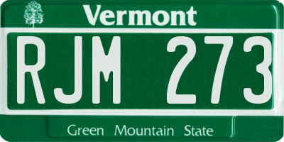VT license plate RJM273