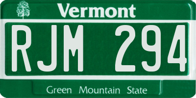VT license plate RJM294