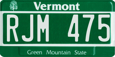 VT license plate RJM475