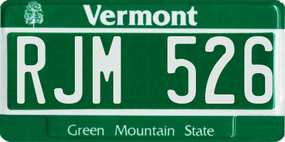 VT license plate RJM526