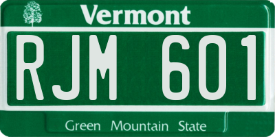 VT license plate RJM601