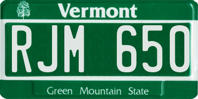 VT license plate RJM650