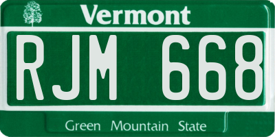 VT license plate RJM668