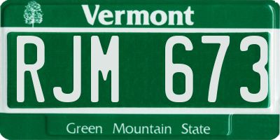 VT license plate RJM673