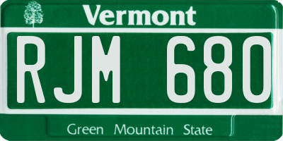 VT license plate RJM680