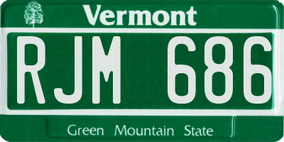 VT license plate RJM686