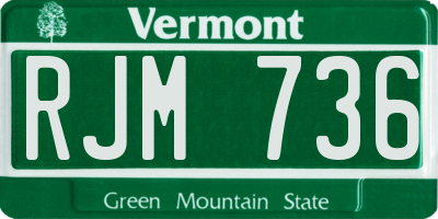 VT license plate RJM736