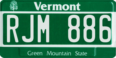 VT license plate RJM886