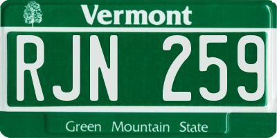 VT license plate RJN259
