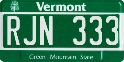 VT license plate RJN333