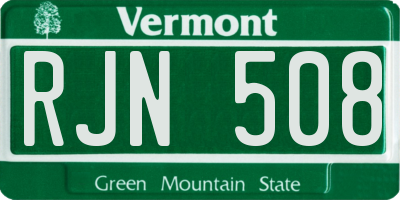 VT license plate RJN508