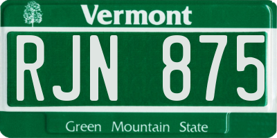VT license plate RJN875