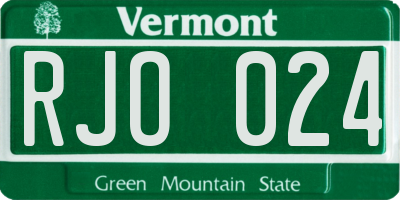 VT license plate RJO024