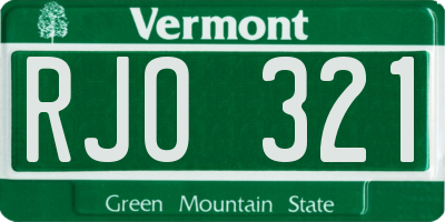 VT license plate RJO321