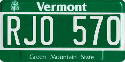 VT license plate RJO570