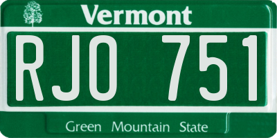 VT license plate RJO751