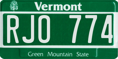 VT license plate RJO774