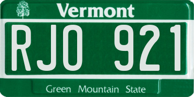 VT license plate RJO921