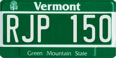 VT license plate RJP150