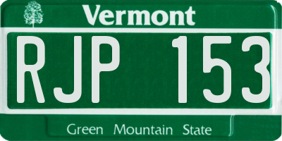 VT license plate RJP153