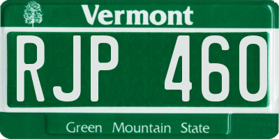 VT license plate RJP460