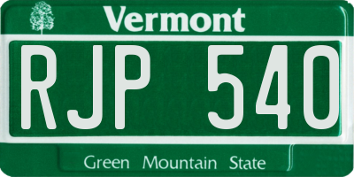 VT license plate RJP540