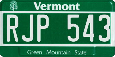 VT license plate RJP543
