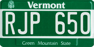 VT license plate RJP650
