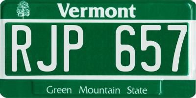 VT license plate RJP657